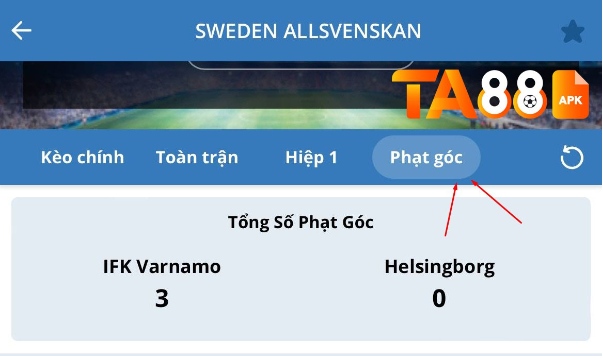 kèo bóng đá phạt góc nhà cái ta88