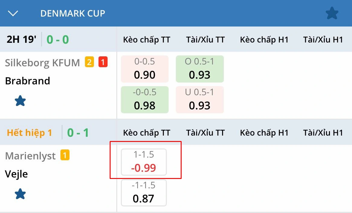 kèo chấp 1/4